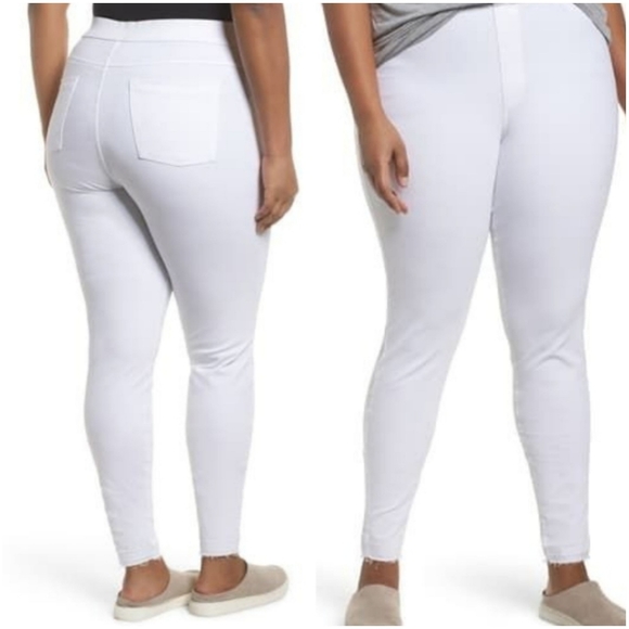 hue white denim leggings